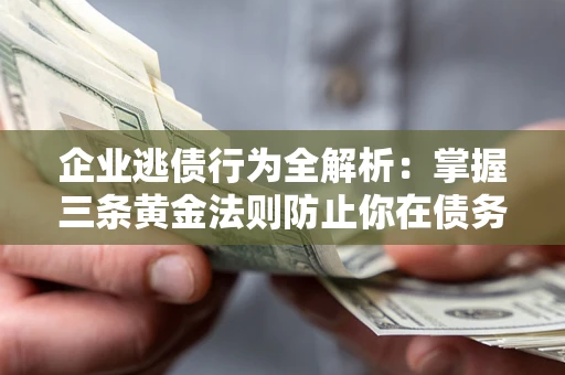 北京企业逃债行为全解析：掌握三条黄金法则防止你在债务乱局中“踩雷”